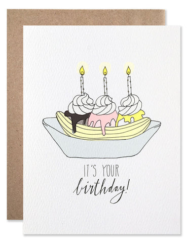 Banana Split Birthday Card