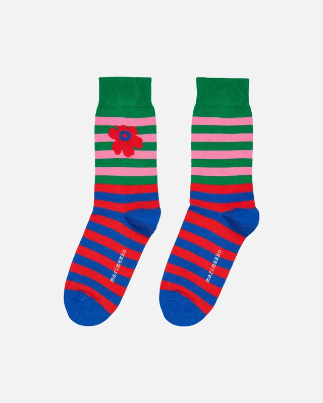 Kasvaa Tasaraita Unikko Two Socks
